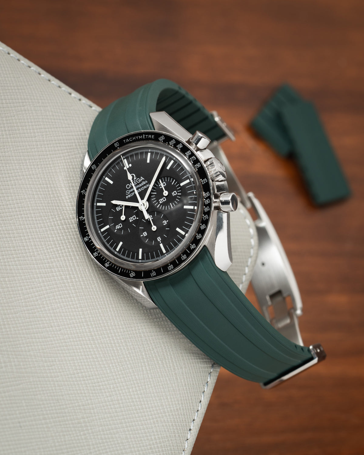 Emerald Green CTS Rubber Strap for Omega Speedmaster & Swatch MoonSwatch