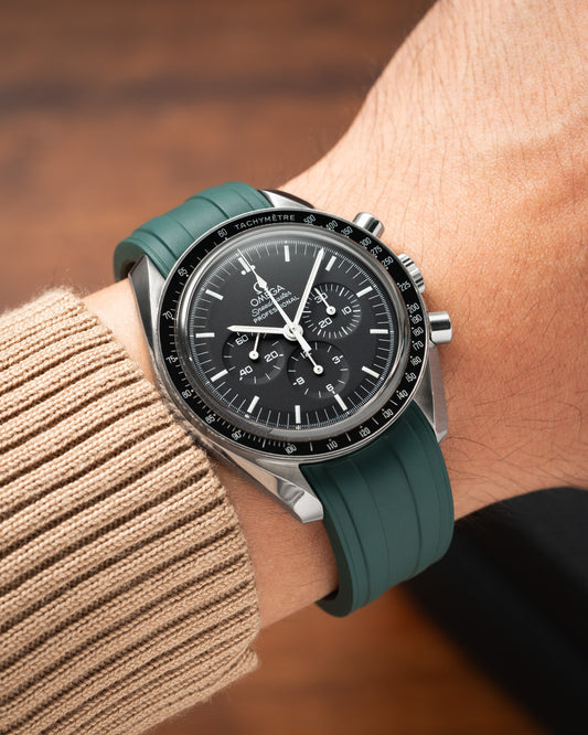 Emerald Green CTS Rubber Strap for Omega Speedmaster & Swatch MoonSwatch