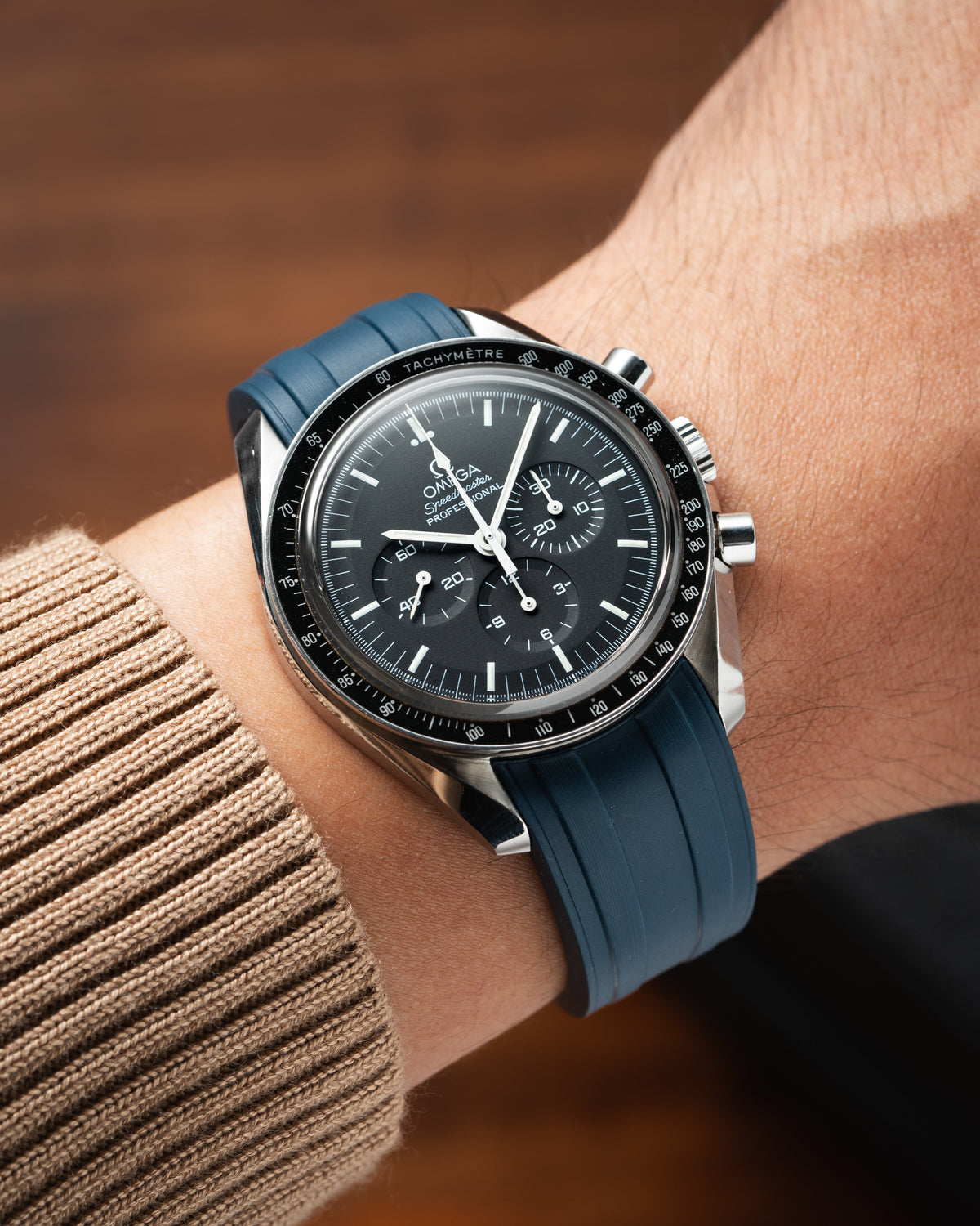 Navy CTS Rubber Strap for Omega Speedmaster & Swatch MoonSwatch