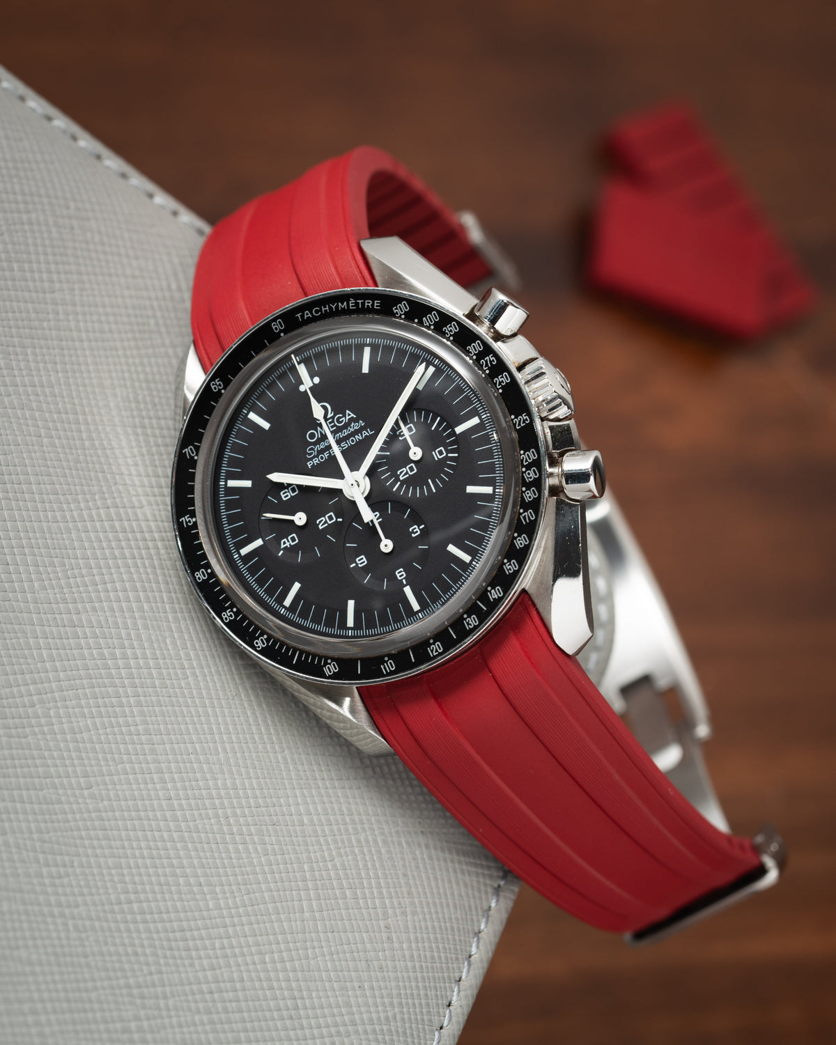 Red CTS Rubber Strap for Omega Speedmaster & Swatch MoonSwatch