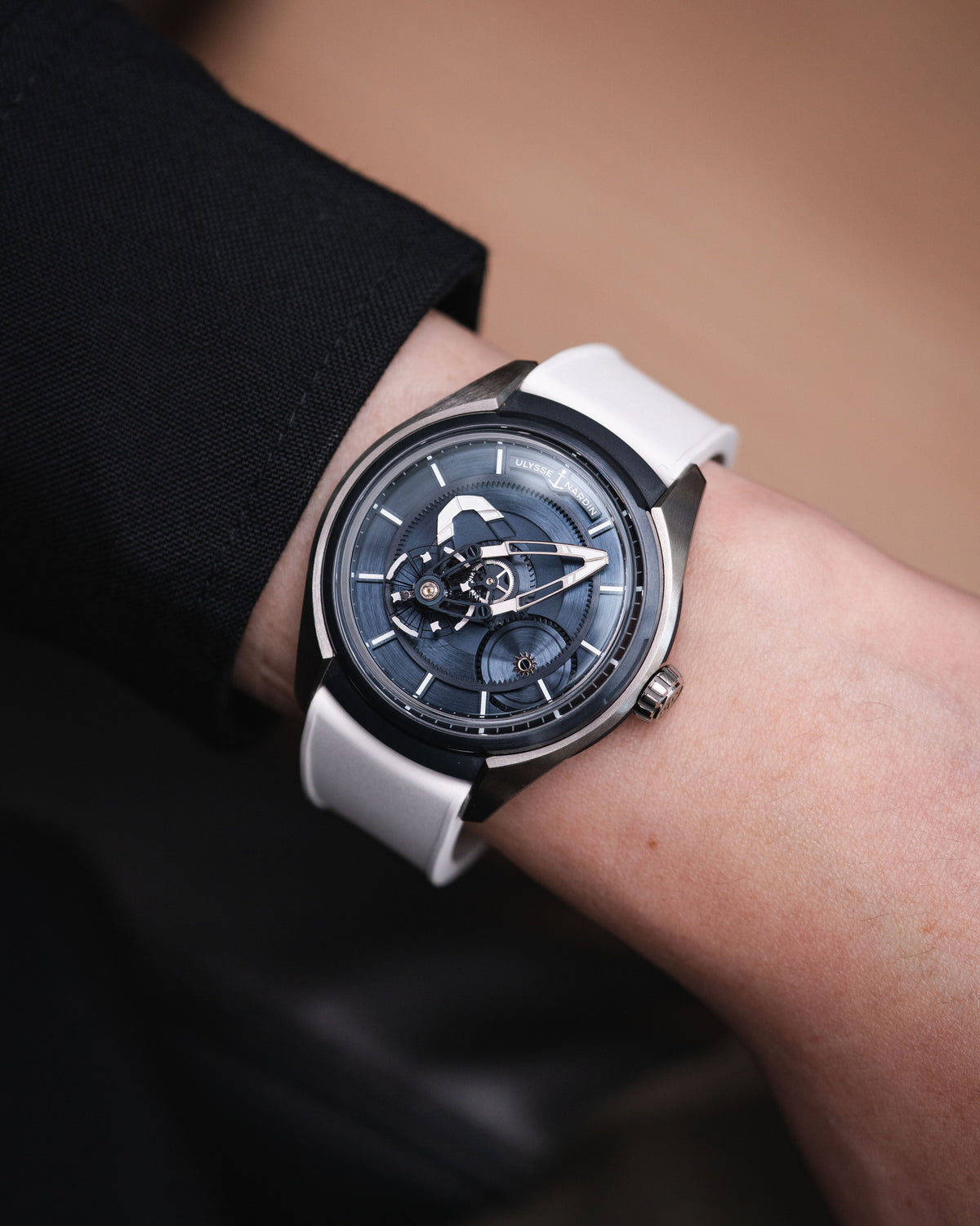White CTS Rubber Strap for Ulysse Nardin Freak X