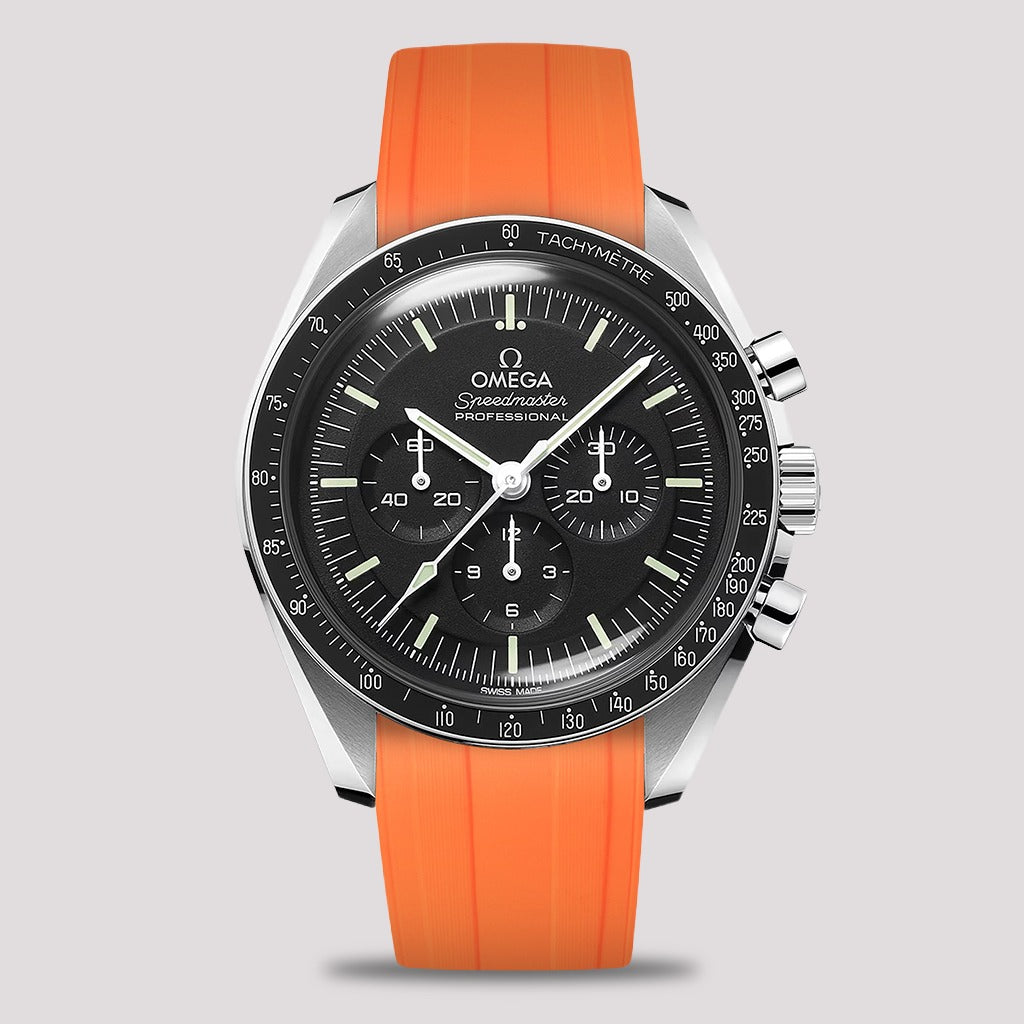 Orange CTS Rubber Strap for Omega Speedmaster & Swatch MoonSwatch