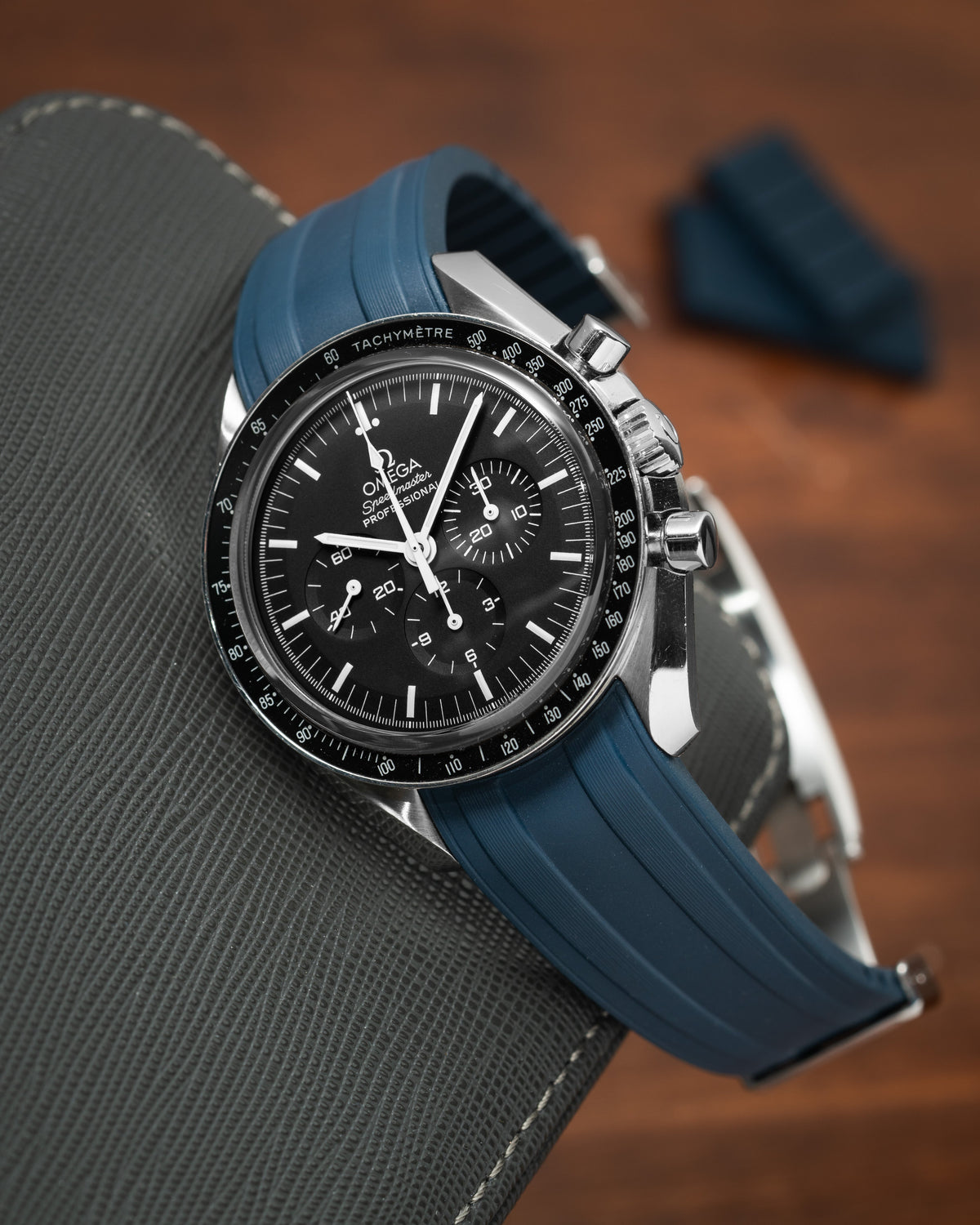 Navy CTS Rubber Strap for Omega Speedmaster & Swatch MoonSwatch