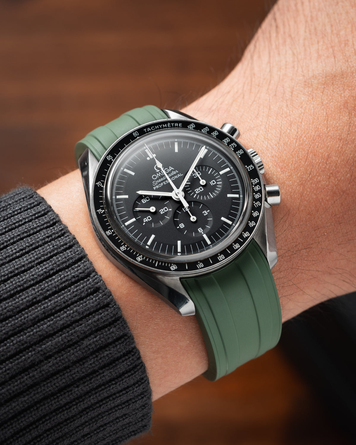 Olive Green CTS Rubber Strap for Omega Speedmaster & Swatch MoonSwatch