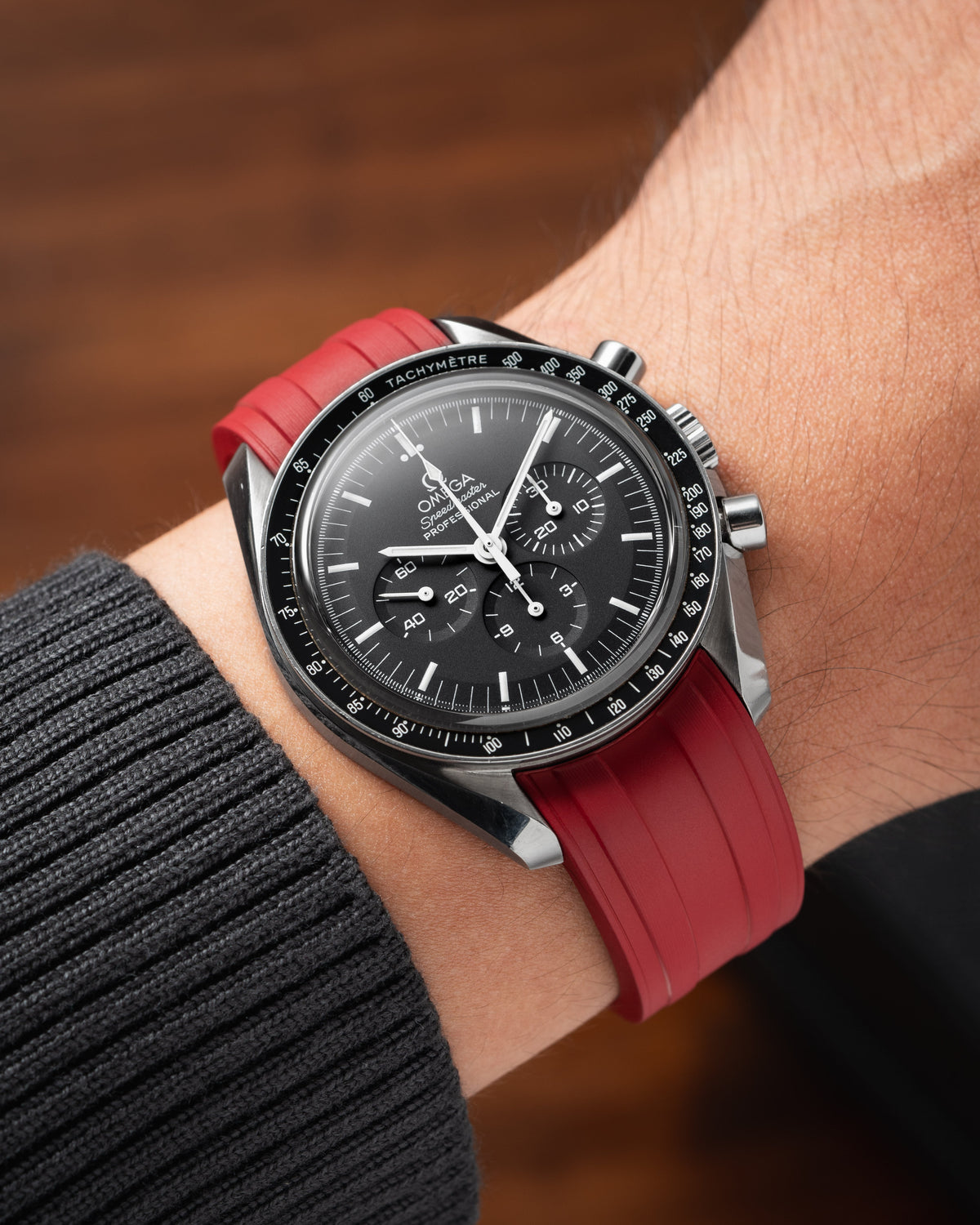 Red CTS Rubber Strap for Omega Speedmaster & Swatch MoonSwatch