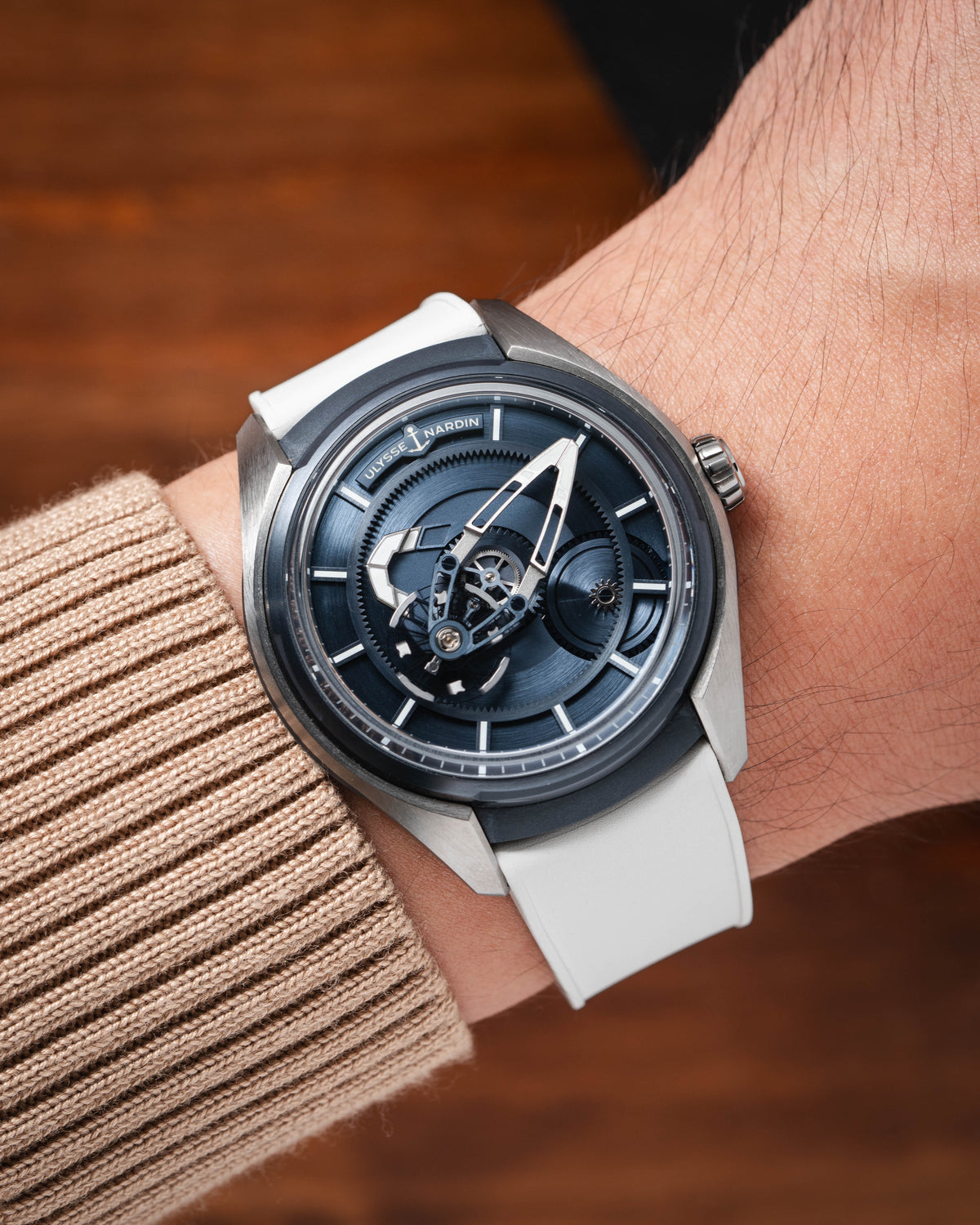 White CTS Rubber Strap for Ulysse Nardin Freak X