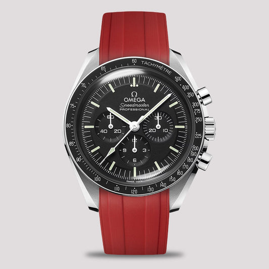 Red CTS Rubber Strap for Omega Speedmaster & Swatch MoonSwatch