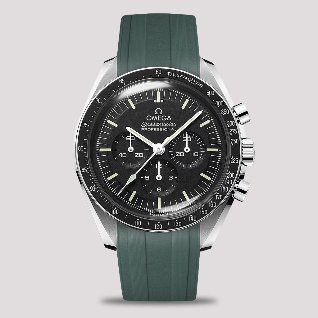 Emerald Green CTS Rubber Strap for Omega Speedmaster & Swatch MoonSwatch