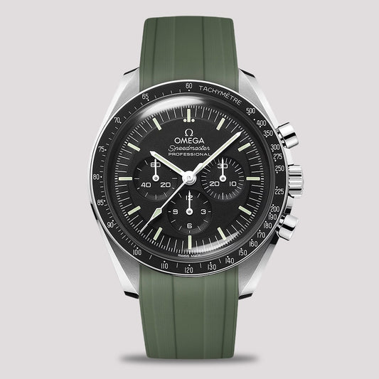 Olive Green CTS Rubber Strap for Omega Speedmaster & Swatch MoonSwatch