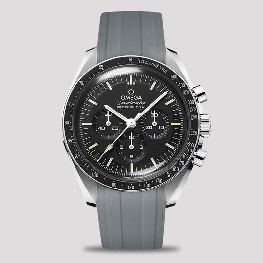 Grey CTS Rubber Strap for Omega Speedmaster & Swatch MoonSwatch